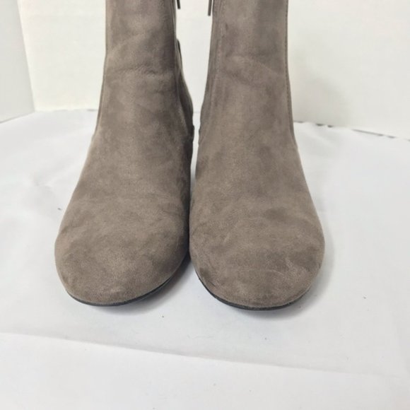 Zara Faux Grey Suede Ankle Booties Size 6 - Picture 4 of 7